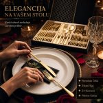 Premium pribor za jelo zlatni srebrni skup kompletna slika
