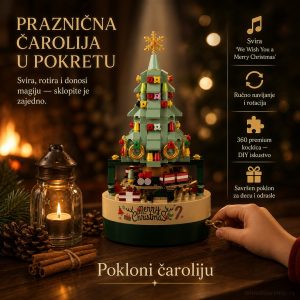 LEGO rotirajuća novogodišnja muzička jelka DIY set od 360 delova