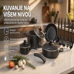 Set šerpi 13 delova sa granitnim nelepljivim premazom za sve šporете