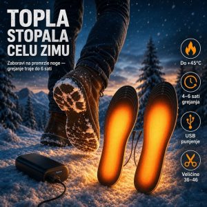 Ulošci sa grejačima za obuću + Powerbank GRATIS