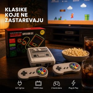 Retro konzola sa HDMI izlazom i 621 ugrađenom igricom — 2 kontrolera u setu