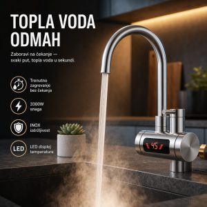 Slavina sa grejačem X320 INOX – Trenutno topla voda na sudoperi