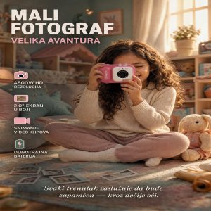 Dečiji Fotoaparat sa Mini Stativom — 48MP, Ekran 2,4 Inča
