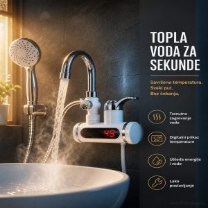 Električna Slavina sa Protočnim Bojlerom i Digitalnim Ekranom – Tuš Set