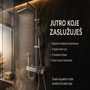 Premium Zidni Tuš sa Displejom i Dodacima – Luksuzni Set za Kupatilo