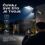 Solarni Ulični Reflektor 1000W sa PTZ Kamerom i WiFi/4G Nadzorom