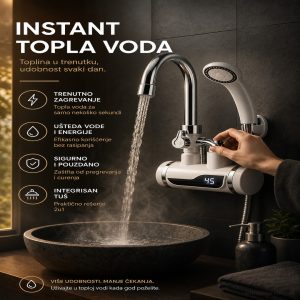Zidna Slavina sa Tušem i Protočnim Bojlerom – Instant Topla Voda
