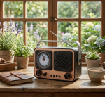 Retro radio Bluetooth zvučnik sa satom