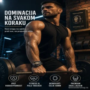 Richard TK9 Pametni Sat – Fitness Tracker, IP67, Nerđajući Čelik 49mm