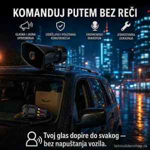 Sirena sa Mikrofonom za Auto – Glasno Upozoravanje i Komunikacija