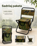 sklopiva stolica sa torbom — u upotrebi