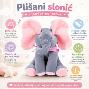 slončić koji peva i pokriva se ušima — prednja strana