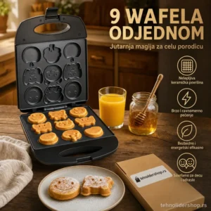 Sokany Aparat za Waffle i Tople Sendvice 750W – 9 Wafela Odjednom
