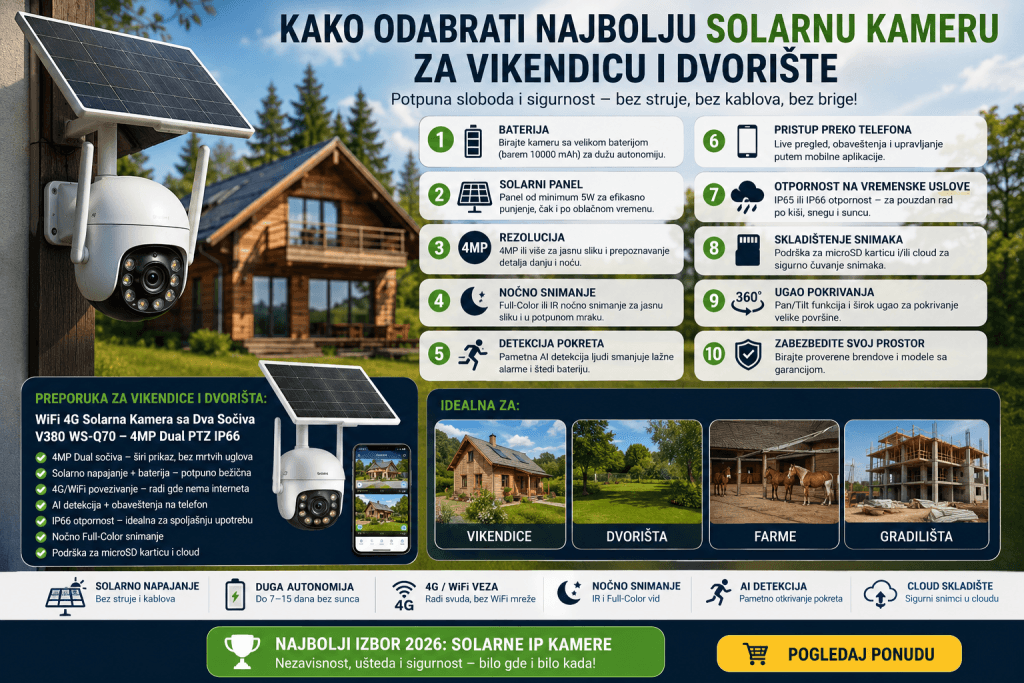 Solarna kamera za vikendicu – kako odabrati pravi model 2026
