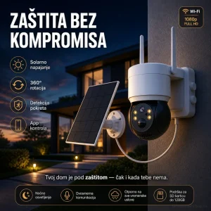 Solarna Rotirajuća Wi-Fi Kamera Q6