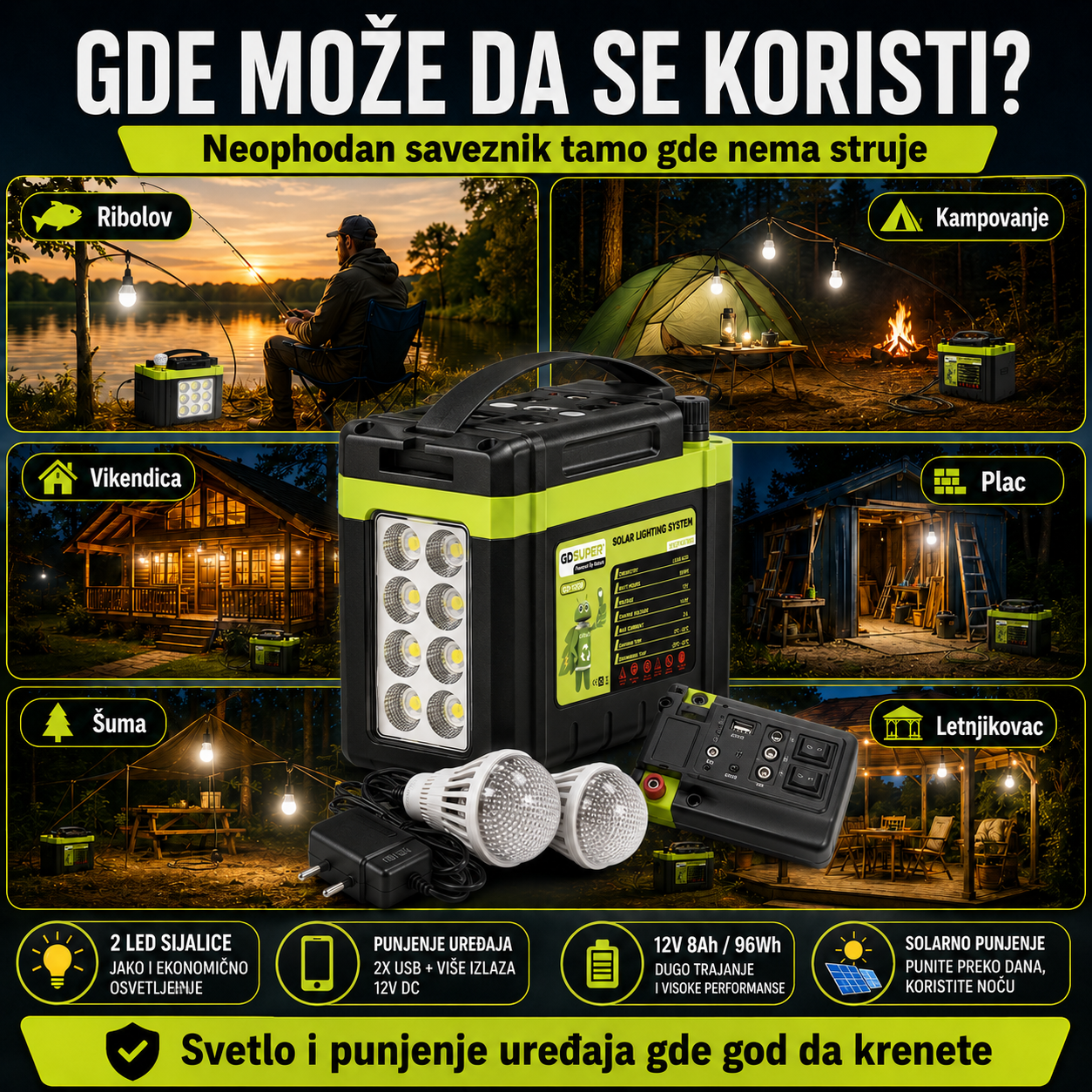 Solarni Prenosivi Sistem GD SUPER (12V 8Ah) solarni prenosivi sistem gd — u upotrebi