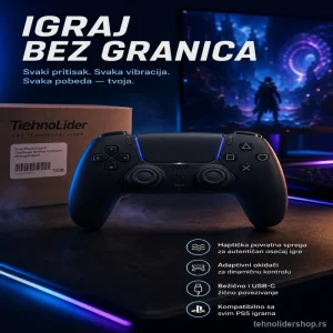 Sony PlayStation 5 DualSense Kontroler – Crni Džojstik za PS5