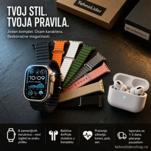 Ultra19 Pametni Sat + 8 Narukvica + AirPods Slušalice – Komplet