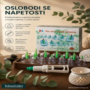 Vakuum Šoljice za Masažu – Komplet 12 kom za Cupping Terapiju