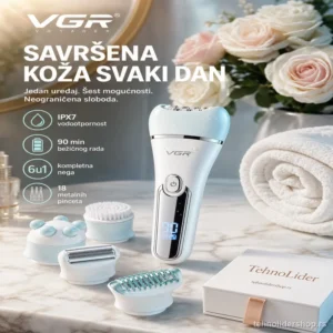 VGR 733 Epilator Set 6u1 – Električni Epilator za Lice i Telo