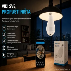 WiFi Kamera u Sijalici 360° – IP Nadzorna Kamera Panoramska
