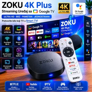 ZOKU 4K Plus streaming box sa prikazom USB portova