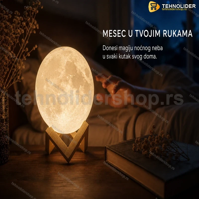 3d-mesec-lampa-punjiva-led-nocna-tehnolidershop 3D Mesec Lampa — Punjiva Noćna Lampa sa Dodirom i LED Svetlom