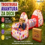 3u1 Šator + Tunel + Bazen za Loptice – CRVENI