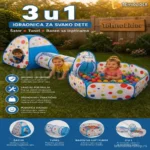 3u1 Šator + Tunel + Bazen za Loptice – PLAVI