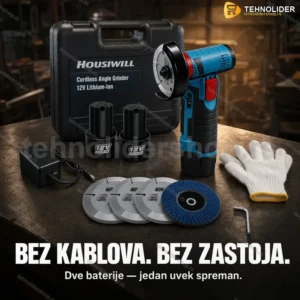 Aku brusilica sa dve punjive baterije
