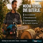 TitanPower Velika Aku lancana testera sa dve baterije-Rasprodaja
