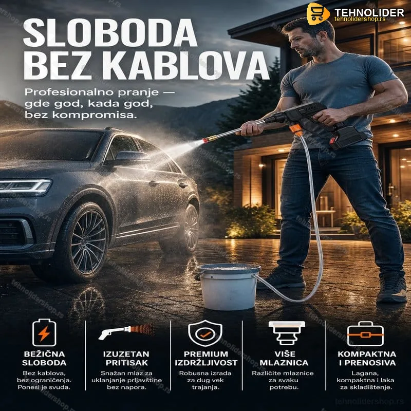 Aku perač pod visokim pritiskom sa 2 baterije
