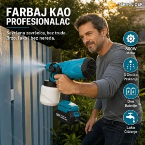 Aku pištolj za farbanje 800w sa dve baterije