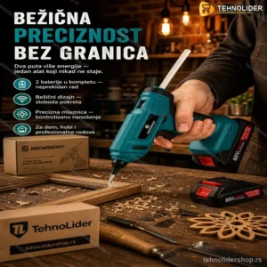 Aku Pištolj za Topli Lepak sa 2 Baterije – Bežični, Precizan