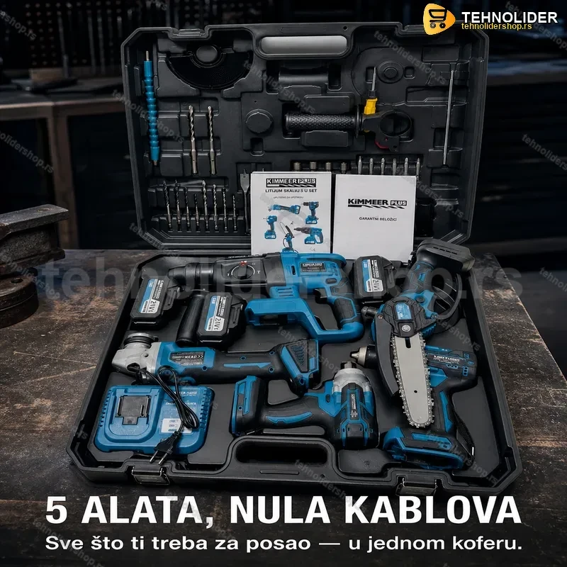Aku set alata 5 u 1 sa punjivim baterijama Aku set alata 5 u 1 sa punjivim baterijama