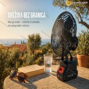 Aku ventilator na baterije — prenosni ventilator bez kabla