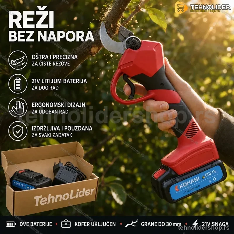 Akumulatorske makaze za orezivanje voca 21v + dve baterije Akumulatorske makaze za orezivanje voca 21v + dve baterije
