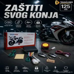 Alarm za Motor i Skuter Pervoi CTC 528 – Daljinsko Upravljanje i Sirena 125 dB