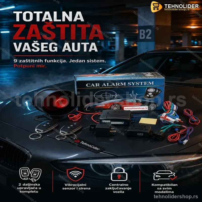 Alarm za Auto – Kompletna Oprema za Montažu sa Daljinskim Upravljačem Alarm za Auto – Kompletna Oprema za Montažu sa Daljinskim Upravljačem