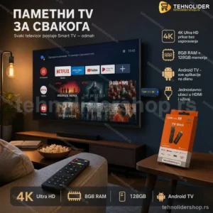 Android TV Stik Q96 4K | 8GB RAM + 128GB | Smart TV Box