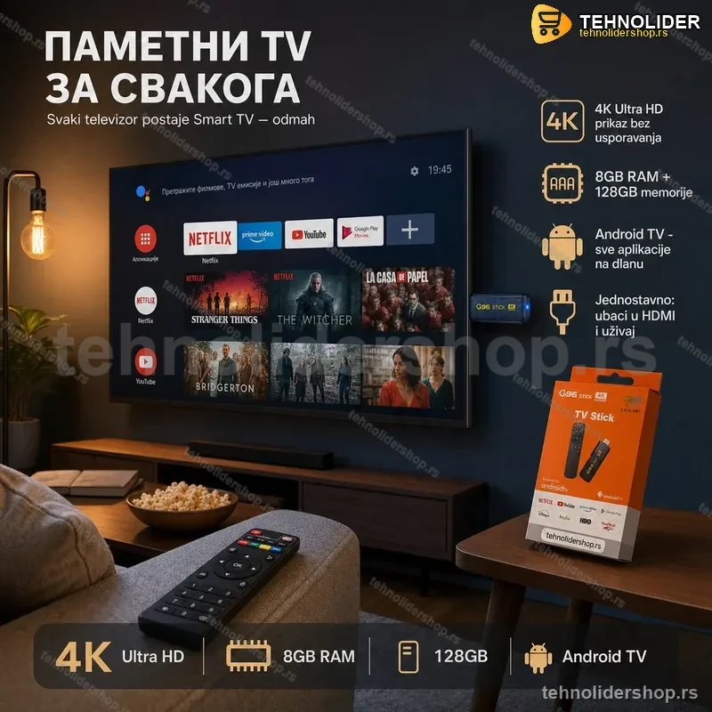 Android TV Stik Q96 4K | 8GB RAM + 128GB | Smart TV Box Android TV Stik Q96 4K | 8GB RAM + 128GB | Smart TV Box