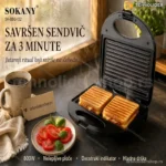 SOKANY SK-BBQ-132 Aparat za Tople Sendviče 800W – Grill i Panini Maker