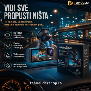 Auto kamera sa 3 kamere DVR za auto 3u1 Black Box