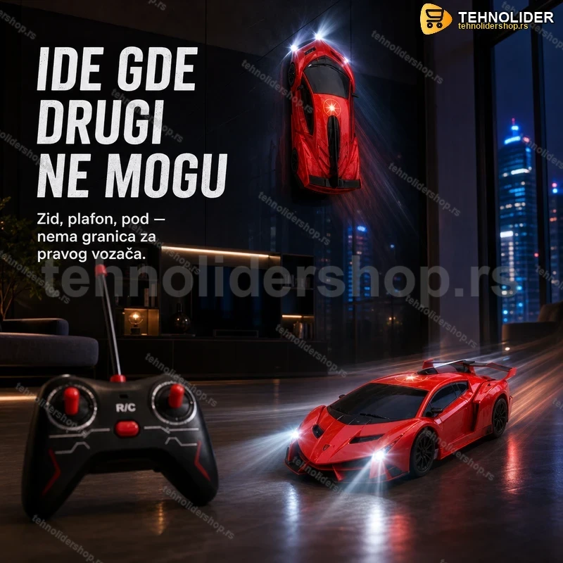 auto-na-daljinski-koji-ide-po-zidu-i-plafonu-wall-climber-rc-autic-tehnolidershop Auto na Daljinski koji Ide po Zidu i Plafonu – Wall Climber RC Autić