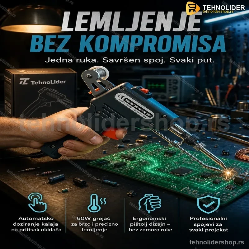 Automatska Lemilica sa Dodavanjem Kalaja – Pištolj 60W Automatska Lemilica sa Dodavanjem Kalaja – Pištolj 60W