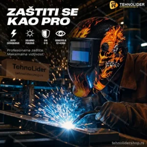 Automatska Maska za Varenje sa Solarnim Punjenjem i Auto-Zatamnjenjem