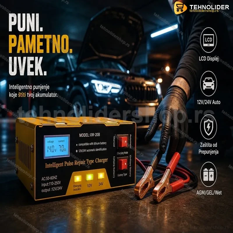 Automatski Punjač Akumulatora 12-24V Automatski Punjač Akumulatora 12-24V