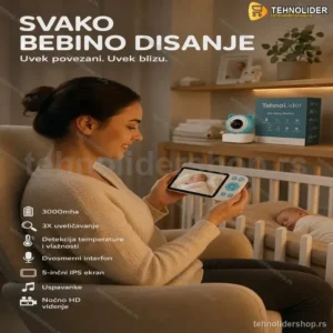 Baby Monitor sa Kamerom, TUYA Aplikacijom i HD Noćnim Vidom