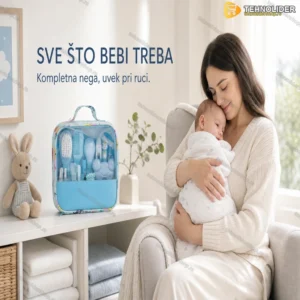 Veliki Baby Set za Negu i Higijenu Bebe sa Torbicom – Plavi