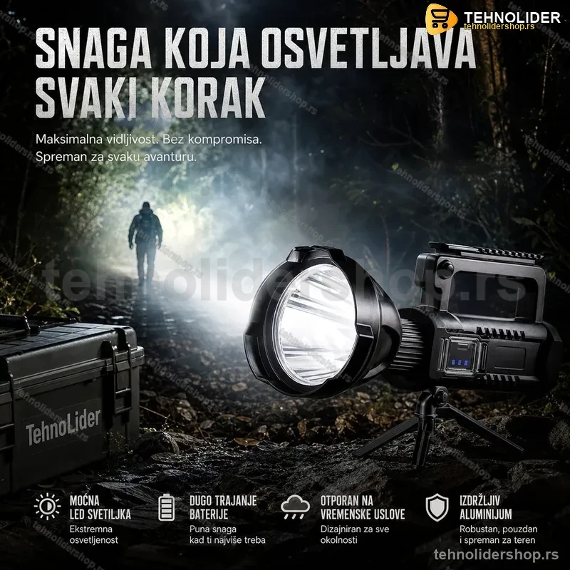 Multifunkcionalna Baterijska Lampa – LED, Picatinny Šina, Stalak Multifunkcionalna Baterijska Lampa – LED, Picatinny Šina, Stalak